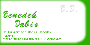 benedek dabis business card